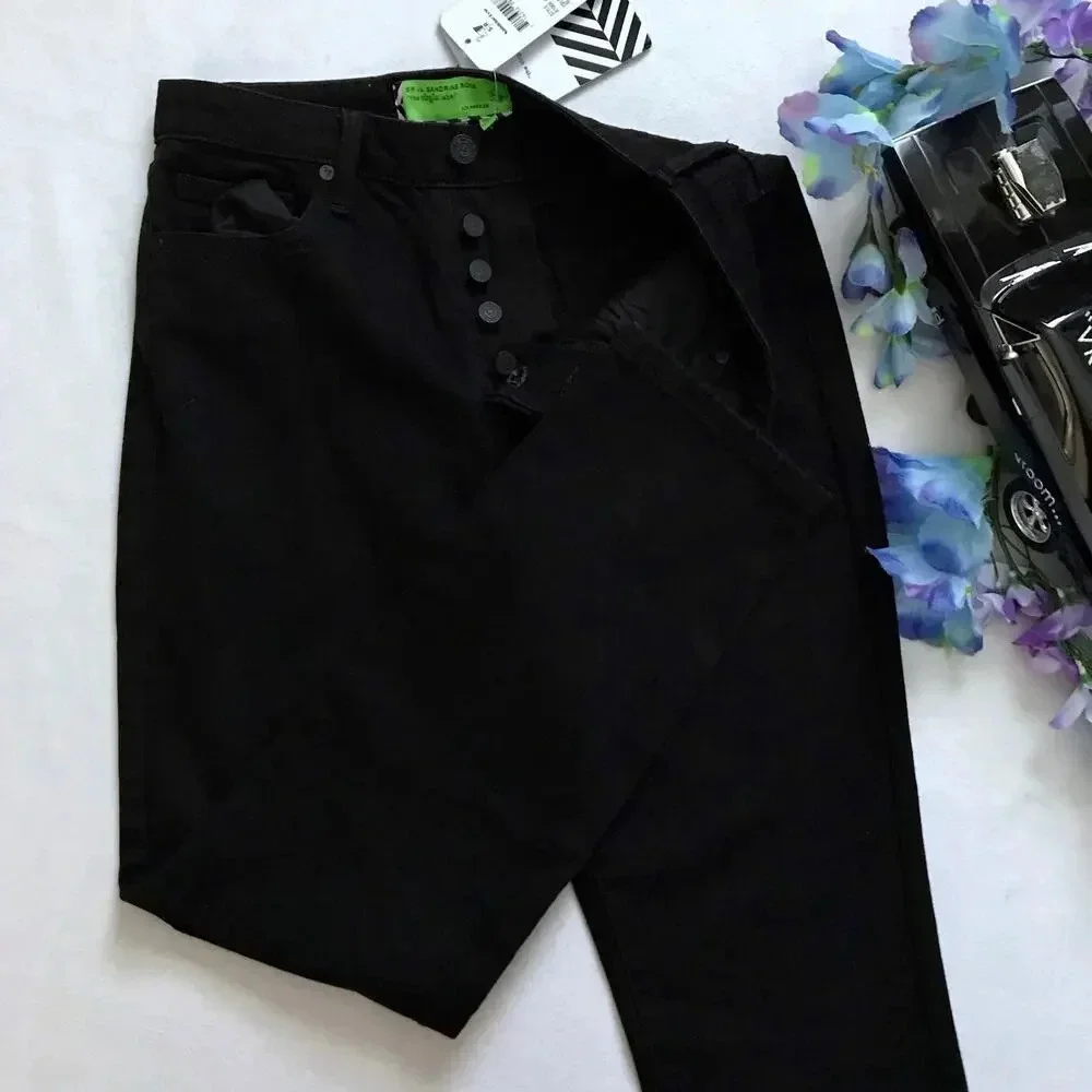 Free People Sandrine Rose NWT Black Mid Rise Ankle Jeans Women 25